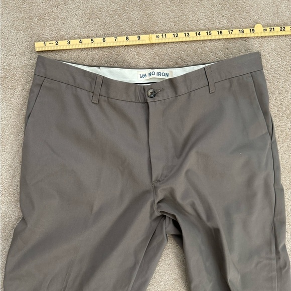 LEE (No Iron) Men’s Brown Relaxed Fit 100% Cotton Dress Pants-Size 40 X 30 - Picture 8 of 9